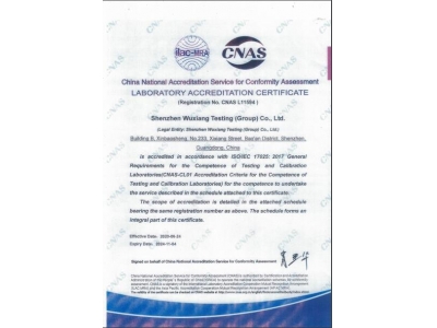 CNAS授权资质 英文版